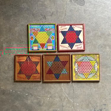 Vintage Lot of 5 Chinese Checkers Gameboards 