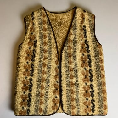 Vintage circa 60s-70s Boho Wool Vest Size XL 