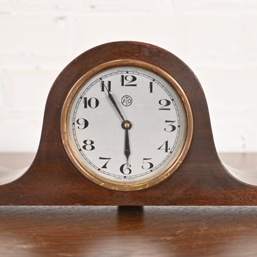 Early Herman Miller Art Deco Mahogany Mantel Clock, Circa 1930s