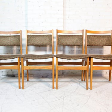 Vintage Mid century modern set of 4 teak chairs by Nordic Furniture | Free delivery in NYC and Hudson Valley areas 