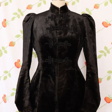 Victorian Ebony Velvet Jacket XS