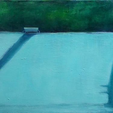 Giclee-Fine Art Print of Original Painting-Pool Painting-Original Artwork-Archival Print-Empty Pool-Angela Ooghe 