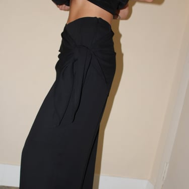 Vintage Side Tie Wide Leg Pant