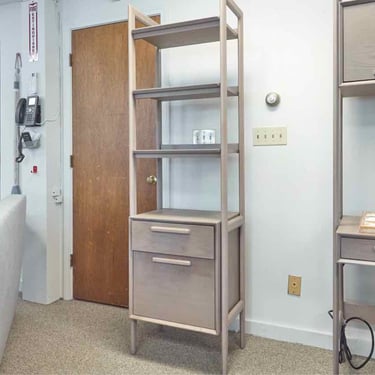 Crate & Barrel 'Tate' Bookcase W/ File Cabinet in 'Stone'
