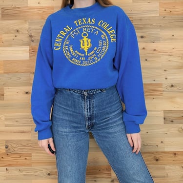 Vintage Central Texas College Crewneck Pullover Sweatshirt 