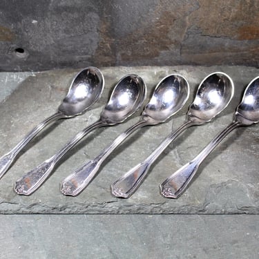 Set of 5 Reed & Barton Silver Plate Preserve Spoons - Commonwealth Pattern - Silver Sugar/Berry Spoons 