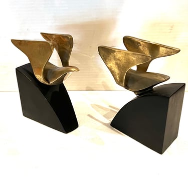 1970's Brass Pair of Bookends