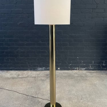 Mid-Century Modern Column Style Brass Floor Lamp, c.1960’s 