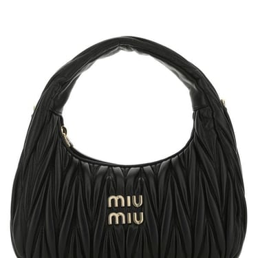 Miu Miu Woman Black Nappa Leather Handbag