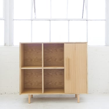 Vinyl Record Storage cabinet | White oak credenza | Made in LA 