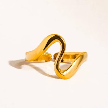 Arther 18K Gold Non-Tarnish Abstract Thin Ring