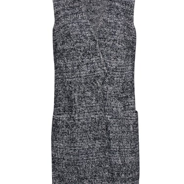 Karen Millen - Black & White Tweed Longline Vest Sz 6