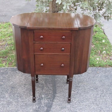 Martha Washington Early 1900s Mahogany Sewing Cabinet Side Table 3819