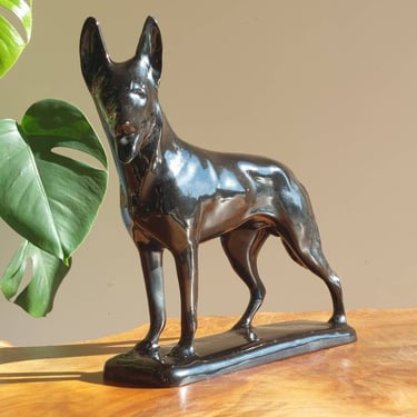 Vintage Ceramic Belgian Shepherd/Mid Century Ceramic Belgian Shepherd Belgian Shepherd Statue/MCM Ceramic Dog Sculpture/MCM Home Decor/70's 