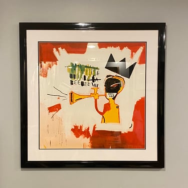 Large Lithograph Pop art “Trumpet” by Jean-Michel Basquiat 