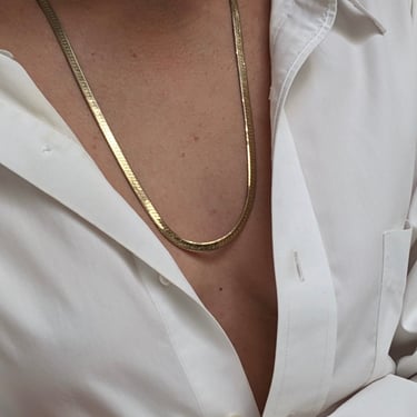 Vintage Gold-Toned Herringbone Chain