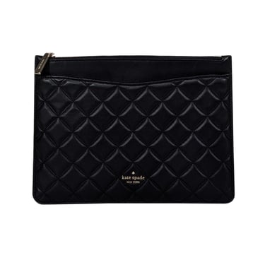 Kate Spade - Black Quilted Leather Natalia Large Zip Pouch