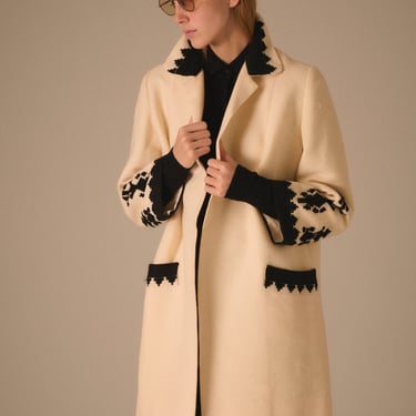 Vintage Ivory Wool Coat