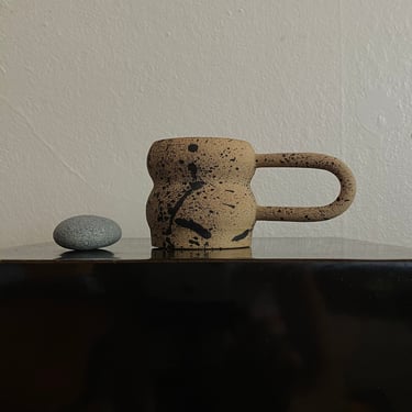 handmade ceramic speckle contour mug 