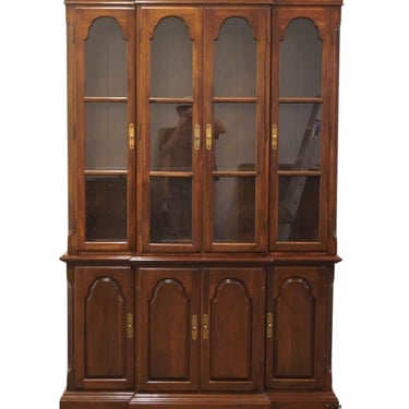 ETHAN ALLEN Georgian Court Solid Cherry Traditional 50" Breakfront Lighted Display China Cabinet 11-6066 / 11-6068 