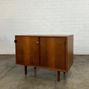 Compact walnut credenza by knoll 