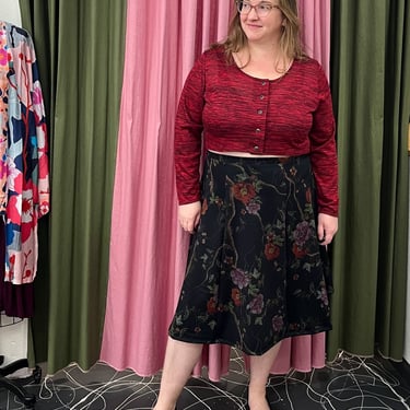 Felicity Skirt in Midnight Floral Ponte