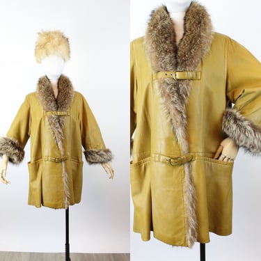 1960s BONNIE CASHIN Deep Freeze leather fur coat medium large | new fall 