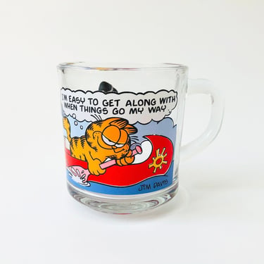 Vintage Glass Garfield Mug 
