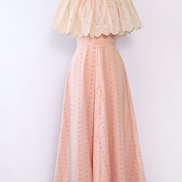 Creamsicle Eyelet Ruffle Gown S