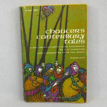 Chaucer's Canterbury Tales (c. 1400) by Geoffrey Chaucer - Washington Square Press Paperback Edition from 1960 - Vintage Medieval Literature 
