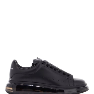 Alexander Mcqueen Black Leather Sneakers With Rubber Sole Men