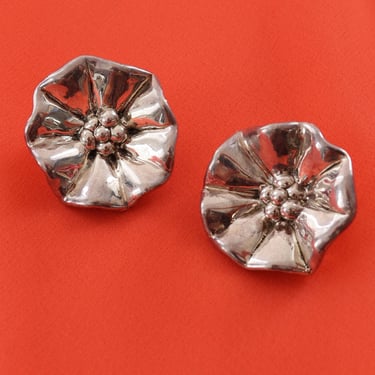 Bat-Ami Sterling Flower Clip-ons