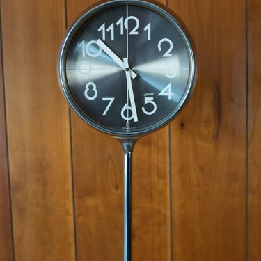 Spartus Chrome Standing Floor Clock
