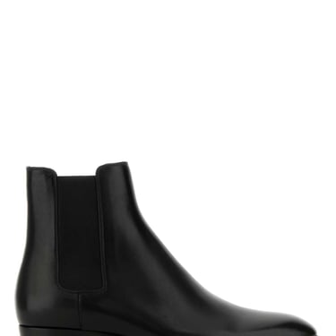 Saint Laurent Men Black Leather Chelsea Wyatt Ankle Boots