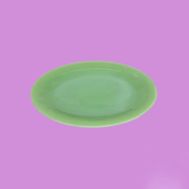 Vintage Jade Platter Retro 1980s Contemporary + Mint Green + Glass + Plate + Seafoam Green + Serving Tray Home and Kitchen Decor 