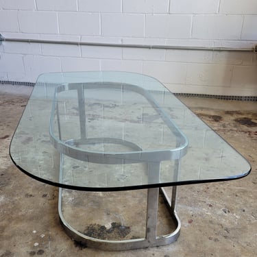 Vintage Glass and Chrome Coffee Table