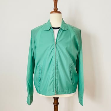 Vintage Green Windbreaker / Jacket / Unisex / 1960s / FREE SHIPPING 