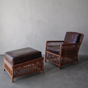 Palecek President's State Chair and Ottoman 