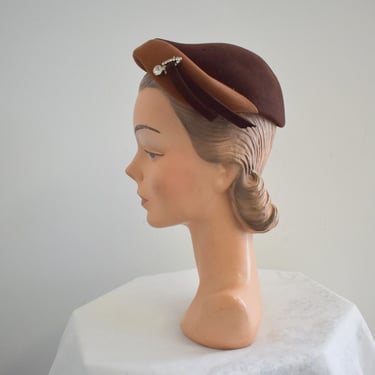 1940s/50s Gage Brown Two Tone Hat 