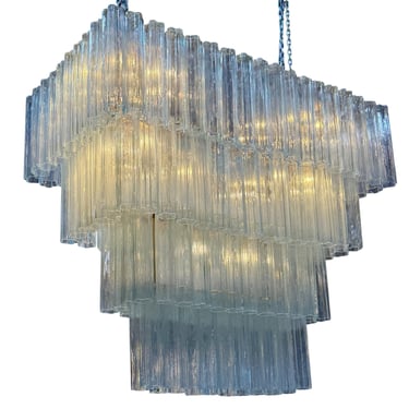Murano Rectangular Chandelier. 148 "Tiedro" Glass Elements