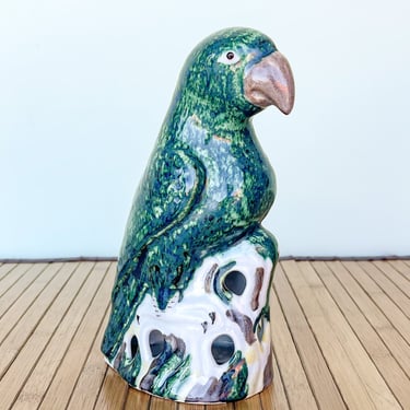 Green Ceramic Parrot