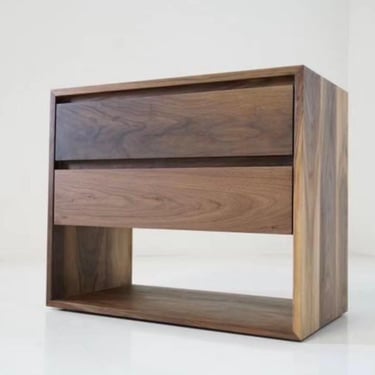 Solid Walnut “Streamline” Nightstand 