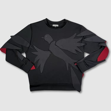 black 'song bird' crewneck sweatshirt