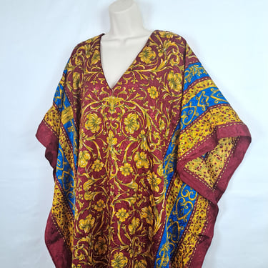 Vintage 80s Red, Gold, & Blue Baroque Caftan 