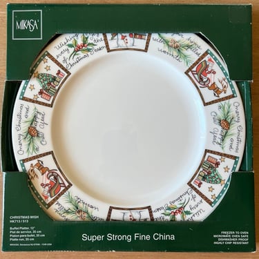 BNIB Mikasa Christmas Wish Buffet Platter Dish Plate Fine China Dishes HK713/513 