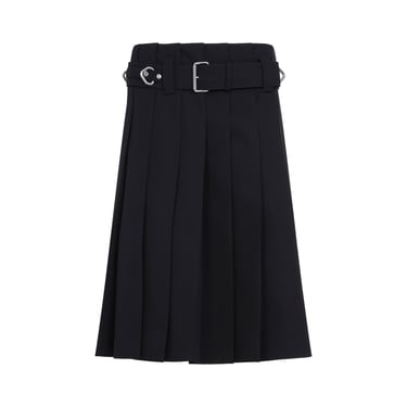 Prada Women Prada Wool Midi Skirt