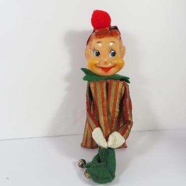 Vintage Elf Knee Hugger - Hard to Find Large Red Gold Striped Christmas Elf Knee Hugger 