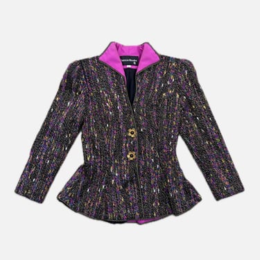 Patricia Rhodes Metallic Grommet Blazer