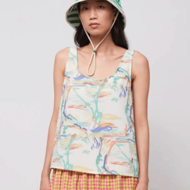 Spring landscape printed lyocell tank top