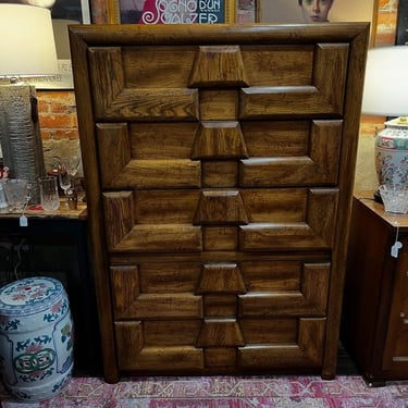 Giant brutalist chest of drawers. 40”x18.5”x58” 